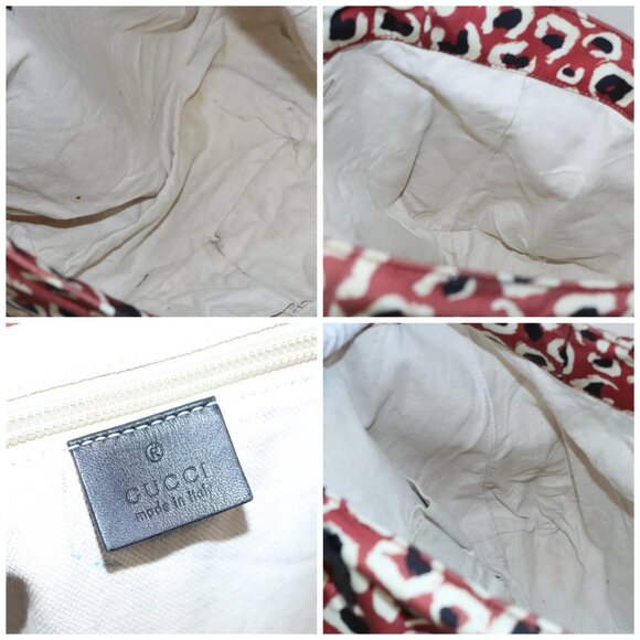 GUCCI Tote Bag Canvas White Red 282439 Auth 106058 - Picture 15 of 16